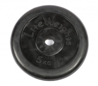 Диск обрезиненный Lite Weights 2475LW 26мм 5кг, черный